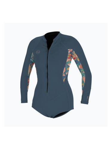 Дамска плувна пяна O'Neill Bahia 2/1 Front Zip Short Spring Copen blue/painted tropics/copen blue