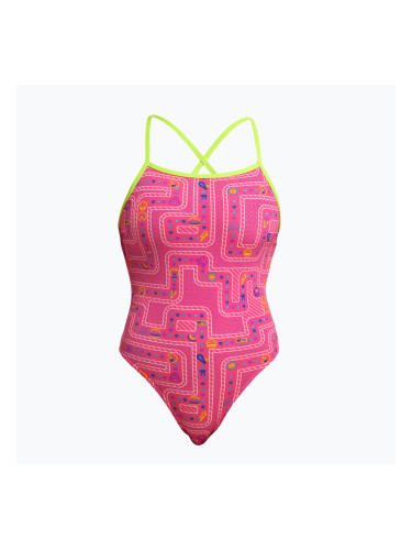 Детски бански костюм от една част Funkita Tie Me Tight One Piece packed pink