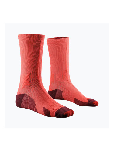 Мъжки чорапи X-Socks Trailrun Discover Crew fluo red/namib red