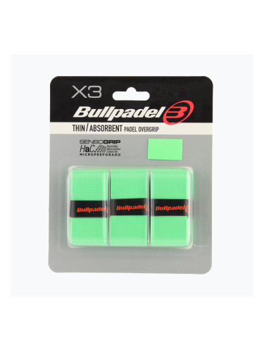 Грипове за падел ракети Bullpadel GB-1705 Senso Absorbent 3 pcs. green