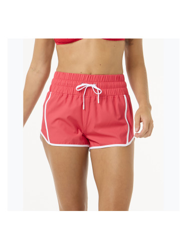 Дамски къси панталони за плуване Rip Curl Retro Volley 3" с висока талия, червен хибискус
