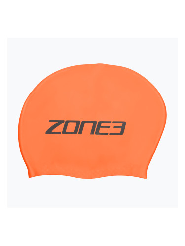 Шапка за плуване ZONE3 Long Hair hi-vis orange