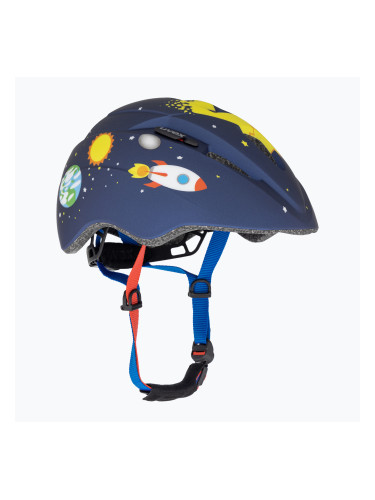 Детска каска за велосипед UVEX Kid 2 CC тъмно синьо ракета мат