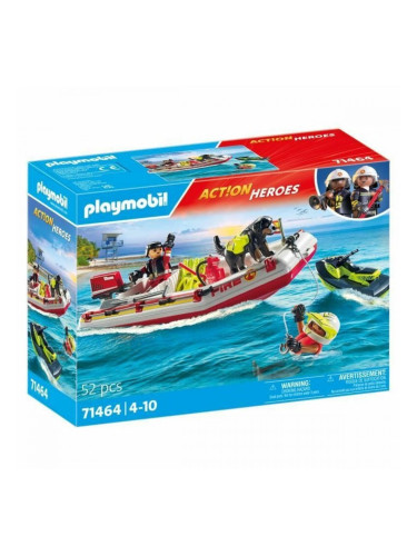 Playset Playmobil Action Heroes - Fireboat and Water Scooter 71464 52 Части