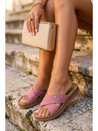 Кожени велурени чехли Maciejka