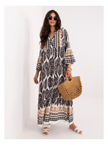 Дълга бохо рокля, тъмносиня