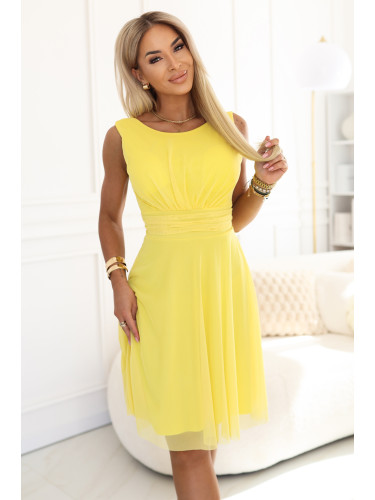 Сватбена рокля с тюлен слой - лайм