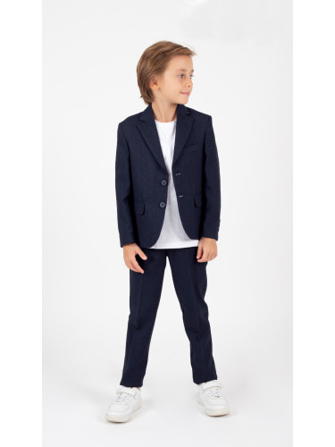 Спортно-елегантен комплект за момче от 3 части-тениска с къс ръкав в б