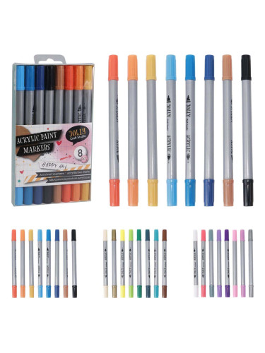 СЕТ 8 БР. ДВУСТРАННИ МАРКЕРИ АСОРТИ