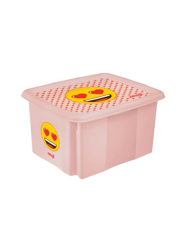 KAROLINA EMOJI HEARTS ДЕТСКА КУТИЯ ЗА СЪХРАНЕНИЕ 24Л 42.5/35.5/22.5СМ