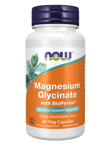 NOW - Magnesium Glycinate with BioPerine - 60 veg Капсули