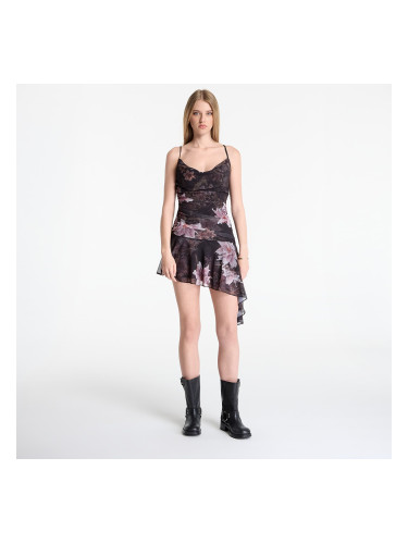 Облекло AllSaints Bea Mesh Mini Dress Crystal Black 10