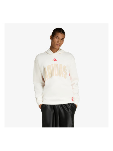 Суитшърт adidas Stadium Graphic Hoodie Off White/ Pure Ruby L