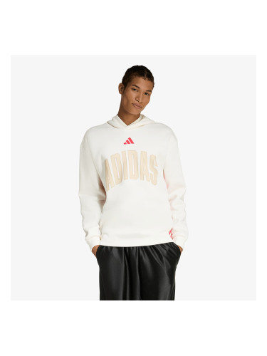 Суитшърт adidas Stadium Graphic Hoodie Off White/ Pure Ruby L