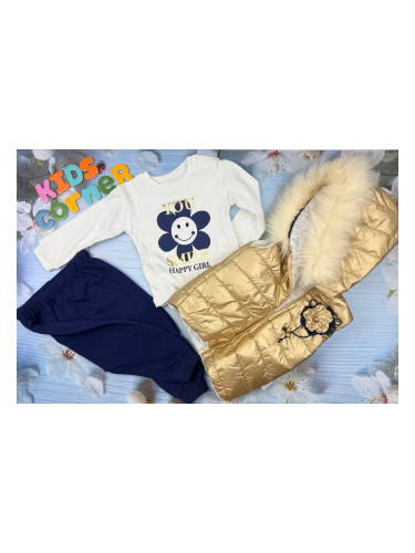 Бебешки комплект с елек за момиче HAPPY GIRL