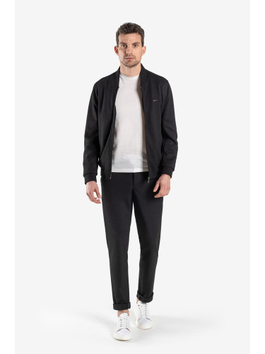 Мъжко яке-бомбър в черен цвят меланж