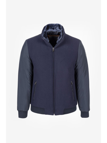 Мъжко яке-бомбър с вълна и детайли от непромокаема