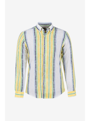 Риза Slim fit райе жълто