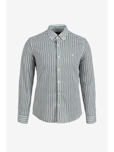 Риза Slim Fit зелено райе