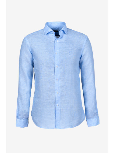Риза лен REGULAR синя