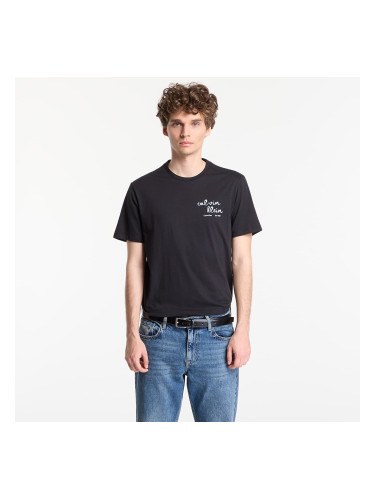 Тениска Calvin Klein Jeans Ss 30S Eu Ck Trvl Lines Seasonal Tee Black S