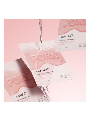 Хидратираща и озаряваща шийт маска за лице Medicube PDRN Pink Vita Coating Mask