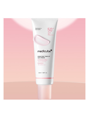 Тониращ слънцезащитен крем за лице с SPF50 Medicube PDRN Pink Tone Up Sun Cream SPF50+ PA++++