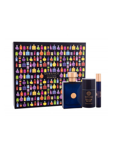 Versace Dylan Blue Комплект за мъже EDT 100 ml + EDT 10 ml + део стик 75 ml