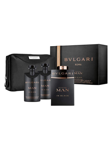 Bvlgari Man In Black XMAS 2015 комплект за мъже EDP парфюм 100ml + ASB75ml + SG75ml + Несесер 