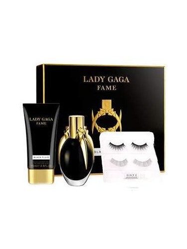 Lady Gaga Fame Комплект за жени EDP парфюм 50 ml + душ гел 75 ml + подарък изкуствени мигли