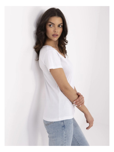 Бяла дамска тениска с обикновен дизайн
