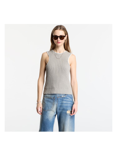 MM6 Ribbed Knit Sleeveless Top Grey M