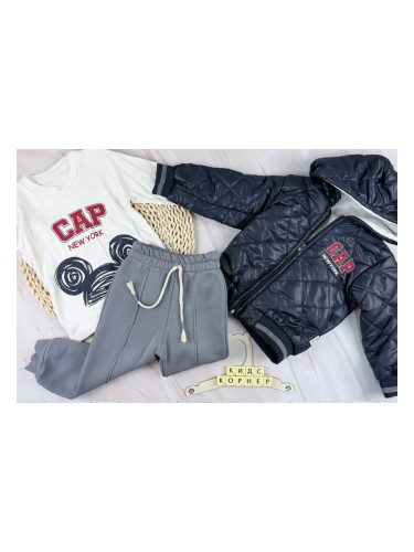 Комплект за момче с яке CAP тъмно синьо