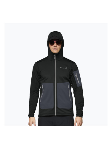Мъжки суитшърт за трекинг NORRONA Falketind Warm2 Stretch Hood caviar black