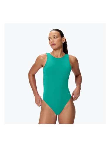 Дамски цял бански костюм Speedo Solid high neck peacock teal