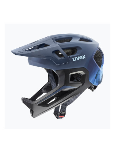 Детска велосипедна каска UVEX React Fullface Jr dusk blue matt