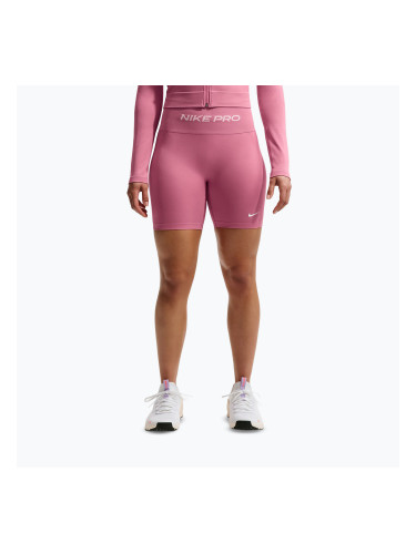 Дамски тренировъчни шорти Nike Pro Seamless High Waisted Biker 5" peony/white