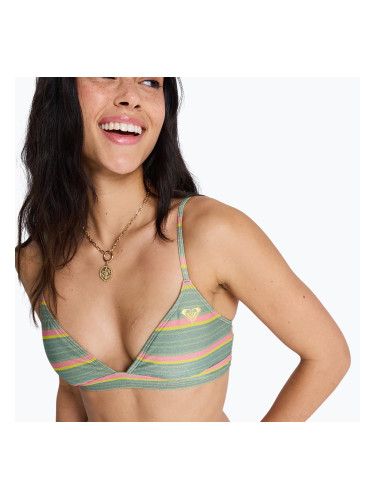 Горнище на бански костюм ROXY Ocean Dreamer Fixed Tri oil green say it with stripes