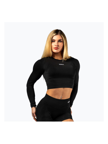 Дамска блуза с дълъг ръкав за  тренировка NEBBIA Power black