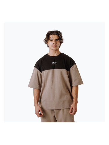 Мъжка тренировъчна тениска NEBBIA Power Oversize light brown ash