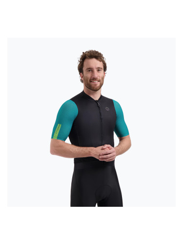 Мъжка тениска за колоездене Rogelli Fast black/teal/green