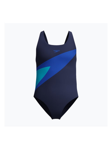 Детски цял бански костюм Speedo Hyperboom Butterfly Back peacoat/deep sapphire