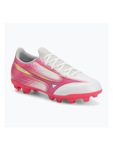 Детски футболни обувки Mizuno Alfa III Select Jr FG white/fuchsia purple