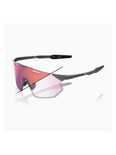 Слънчеви очила 100% Hypercraft SQ gloss light grey/rose gold mirror photochromic