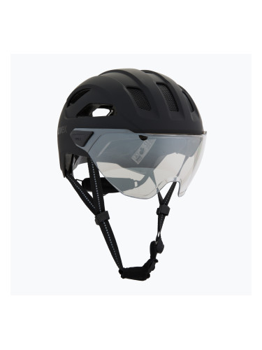 Велосипедна каска UVEX Stride Visor black matt/lite mirror silver