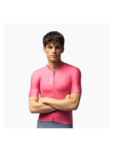 Мъжка тениска за колоездене Alé Color Block flamingo pink