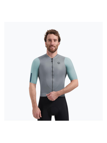 Мъжка тениска за колоездене Rogelli Fast grey/dusty teal/teal