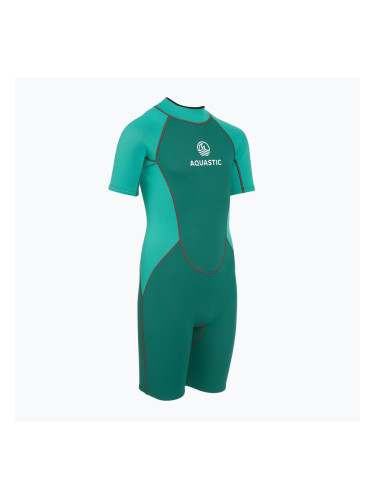 Детски неопренов костюм за плуване AQUASTIC Wavey Jrg 2 mm turquoise