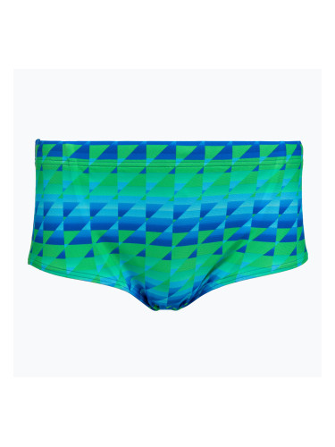 Мъжки боксерки за плуване Speedo ML Printed 13,5 cm Brief quilted triangles/lagoon blue