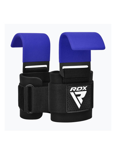 Каишки за вдигане на тежести с кукички RDX W5 Weight Lifting Hook Strap blue